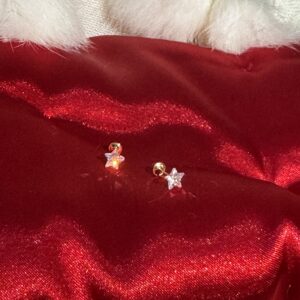 Brinco Estrela em Zircônia com Ouro 2