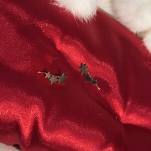 Brinco Cascata 3 Estrelas em Ouro 18