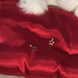 Brinco Estrela Solitária Vazada em Ouro 18